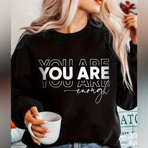Volade Black "YOU ARE enough" Graphic Sweatshirt